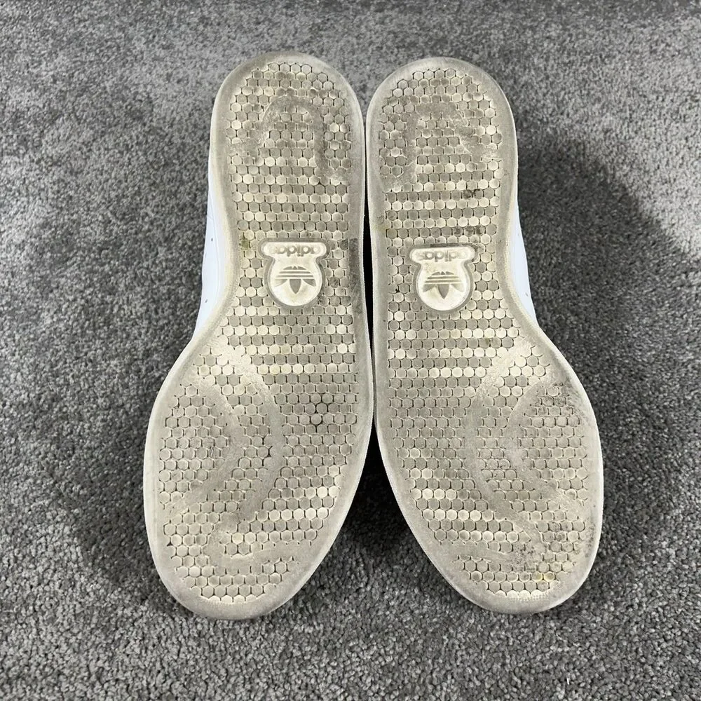 Adidas Stan Smith Originals FX5501 Mens Sz 8 White Navy Blue Leather Shoes Used - Picture 9 of 12